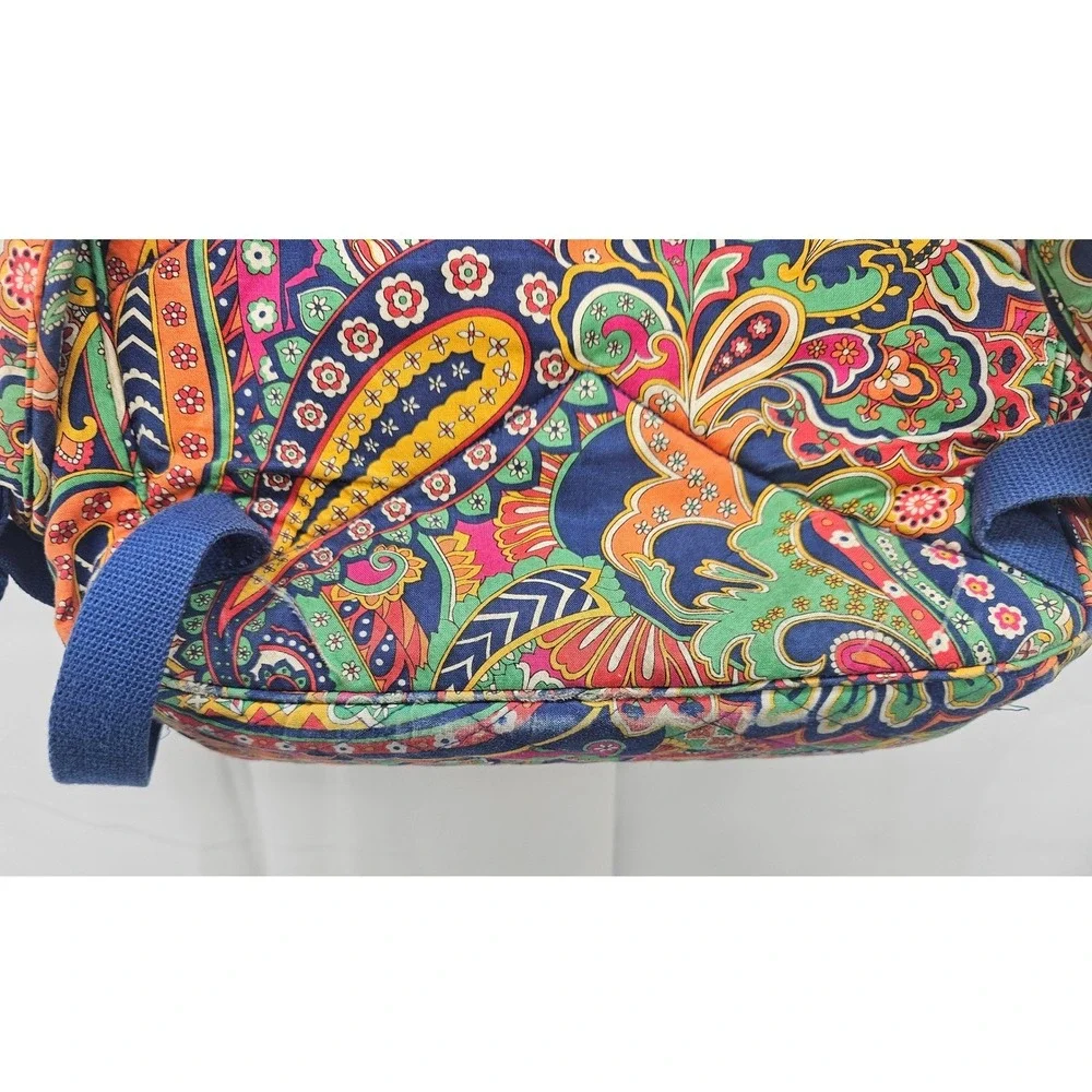 Vera Bradley Lilli Bell Paisley Quilted Cotton Backpack Multi-Color Boho Bag